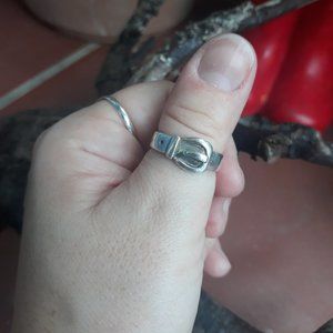 Stamped Sterling 925 Belt Thumb Ring Sz 9
